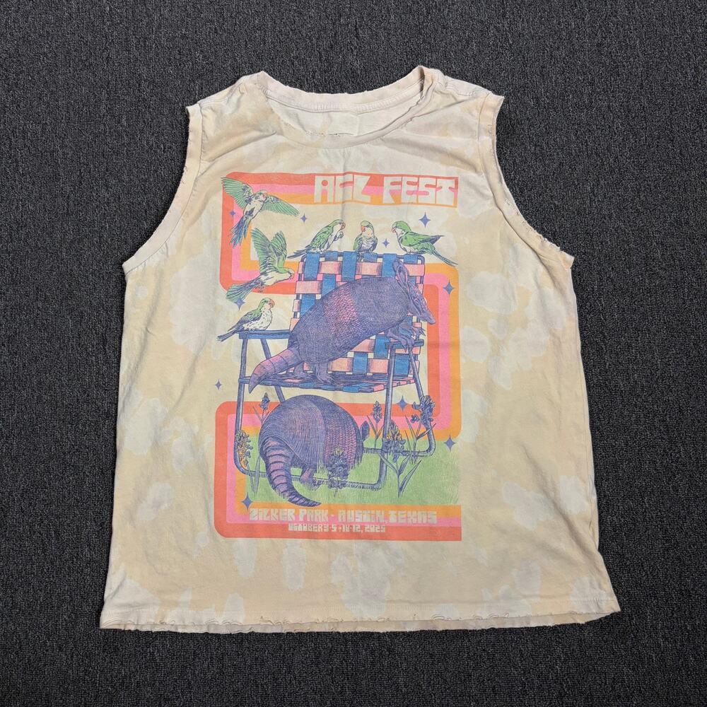 Vintage Y2k Austin Music Fest Sabrina Carpenter Hozier Beige Concert Tee L